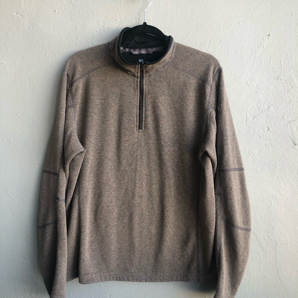 Kuhl Mens Size Large Kashmira 1/4 Zip Pullover Brown